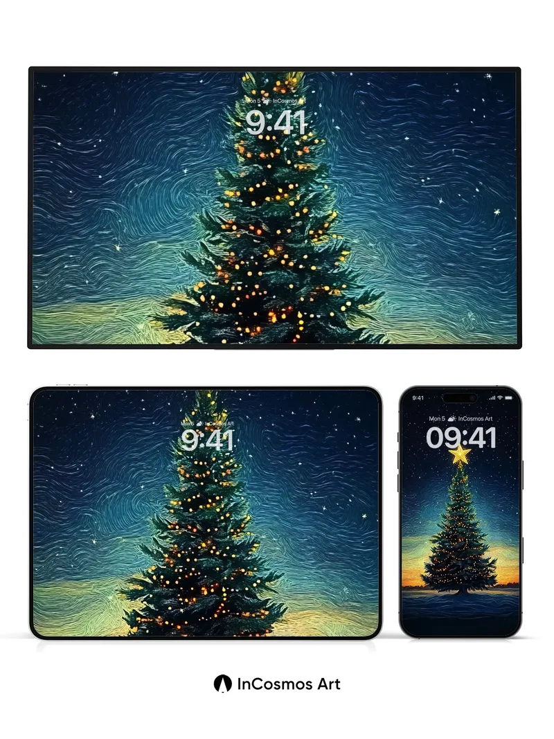 Starry Solitude Wallpaper with Van Gogh's Embrace