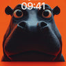 Giant Hippo Gaze Wallpaper with Tiny Explorer wallpaper for iPhone, iPad & Mac