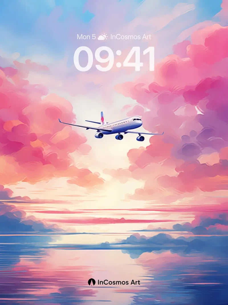 Serenity Skyline Wallpaper with Reflective Horizon