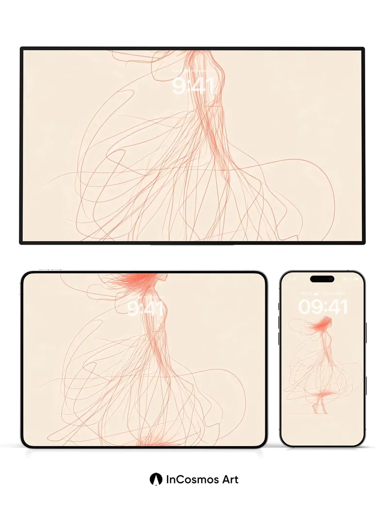 Whispering Silk Wallpaper with Dancing Lines