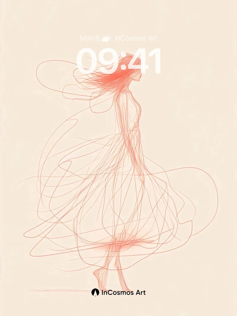 Whispering Silk Wallpaper with Dancing Lines