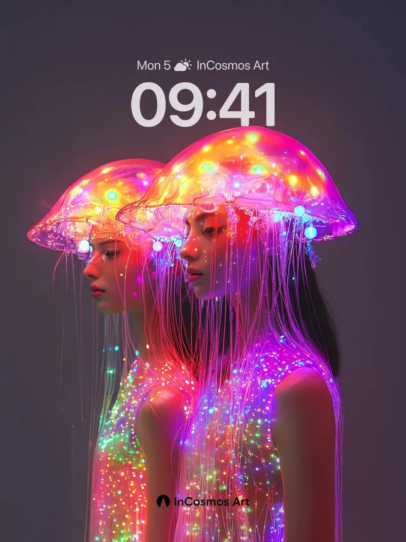 Neon Bioluminescence Wallpaper with Living Light