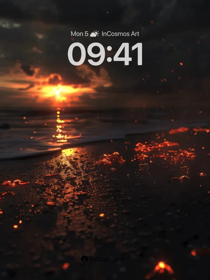 Ember Sunset Wallpaper with Molten Sparks