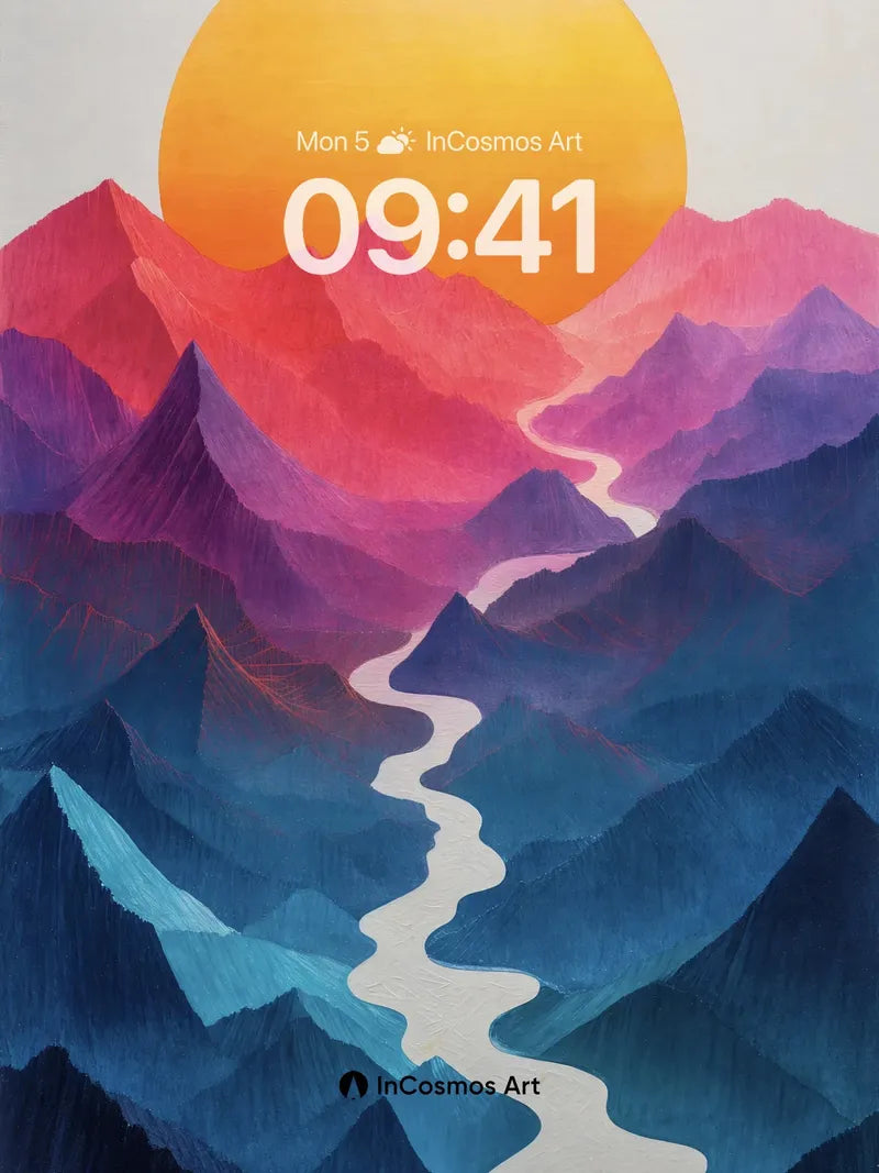 Surreal Horizon Wallpaper with River of Light