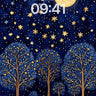 Celestial Forest Wallpaper with Golden Moons wallpaper for iPhone, iPad & Mac
