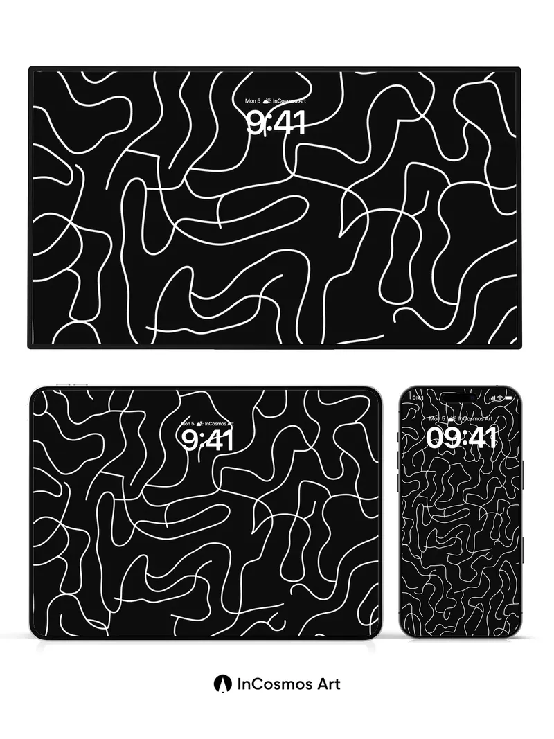 Ink Pulse Wallpaper with Whispering Lines