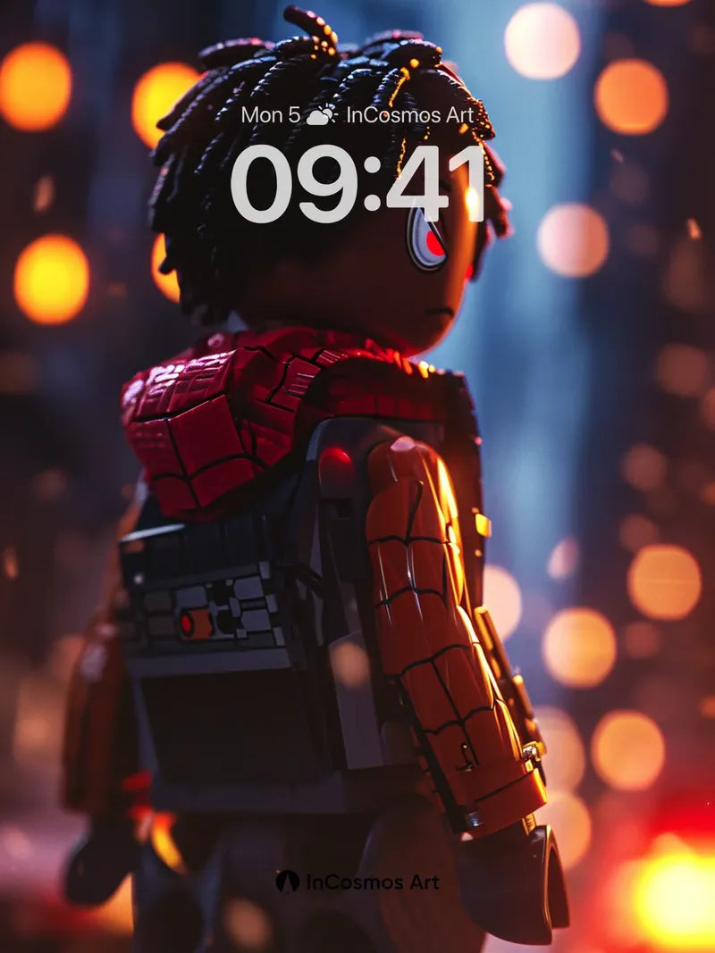 Neon Echo Wallpaper with Dreads in the Dark