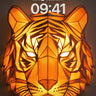 Golden Origami Tiger Wallpaper with Geometric Fire wallpaper for iPhone, iPad & Mac