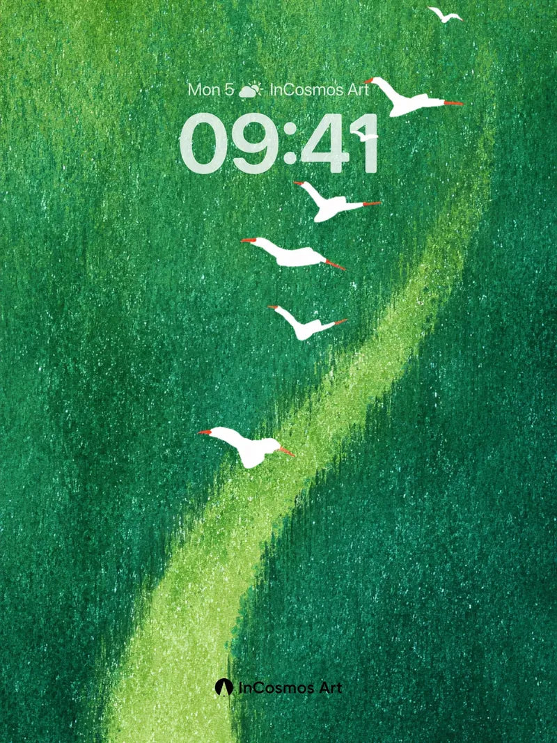 Serenity Flight Wallpaper with Emerald Vein