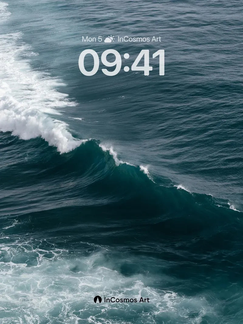 Deep Sea Surge Wallpaper with Foaming Edge