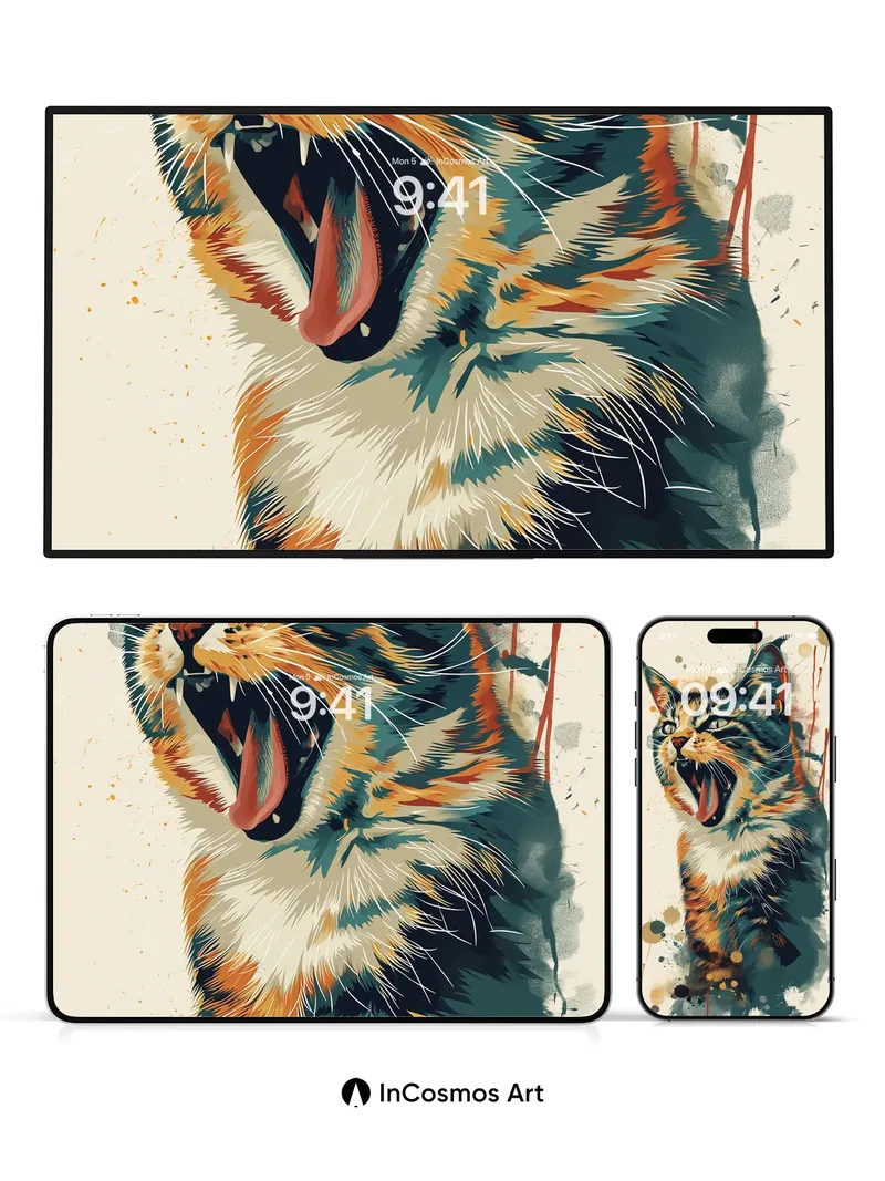 Feral Roar Wallpaper with Painted Fury