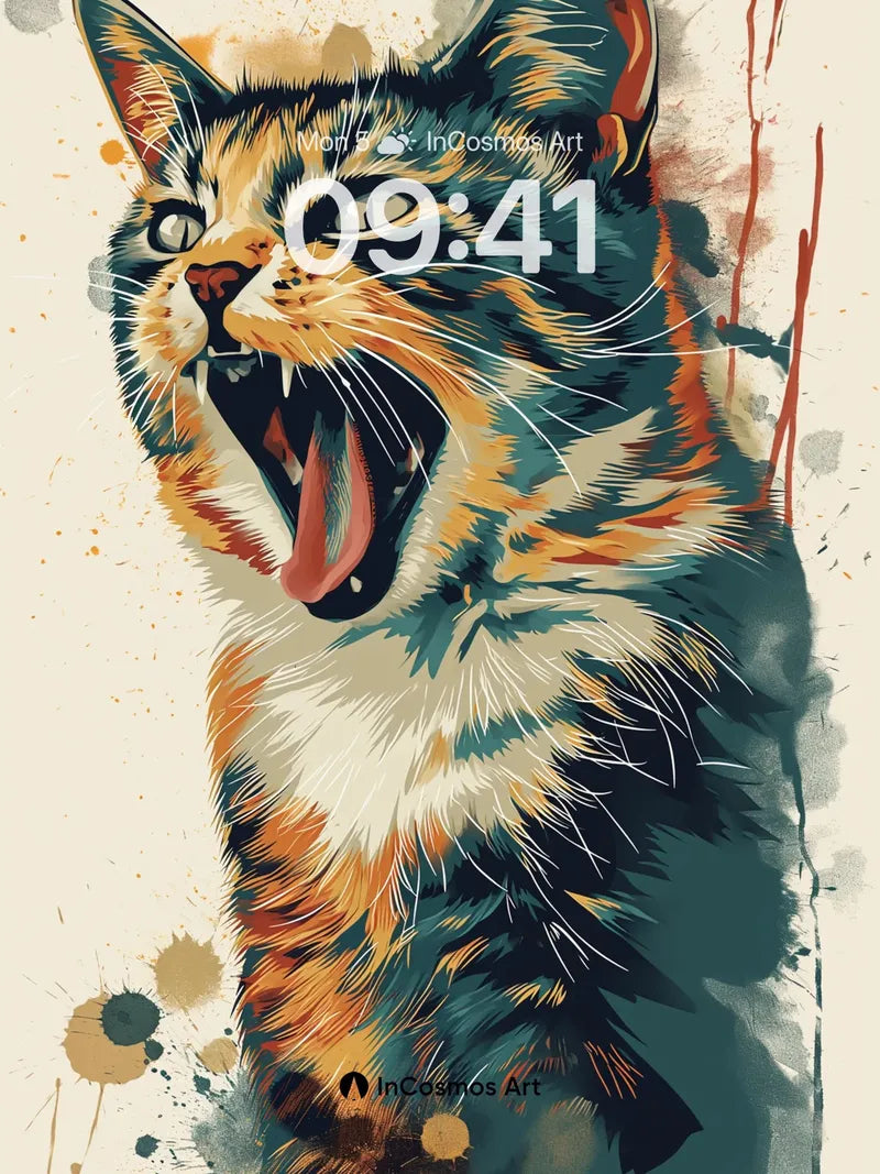 Feral Roar Wallpaper with Painted Fury wallpaper for iPhone, iPad & Mac