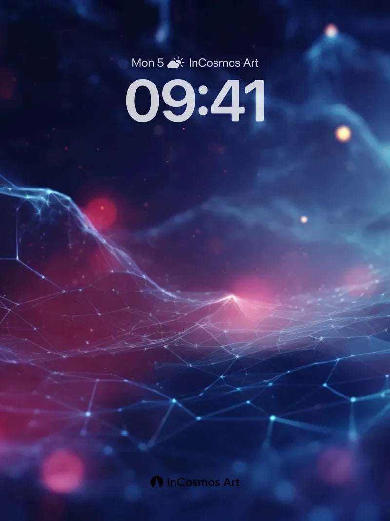 Cosmic Web Wallpaper with Neon Veins