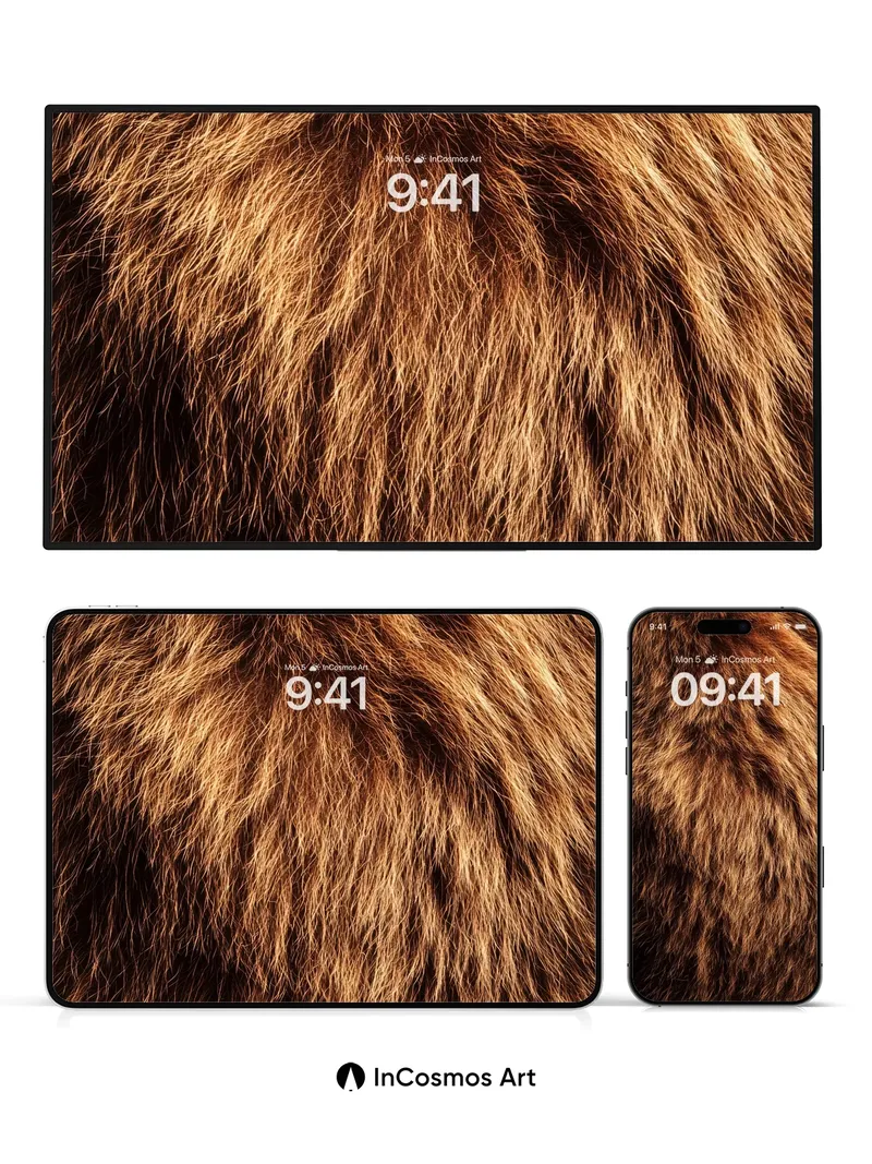 Warmth of the Wild Wallpaper with Rustic Fur