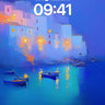Cobalt Hush Wallpaper with Floating Light wallpaper for iPhone, iPad & Mac