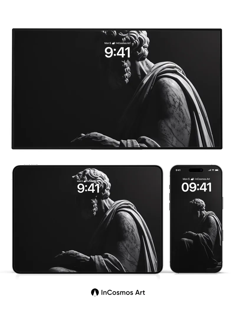 Shadowed Marble Wallpaper with Whispering Light