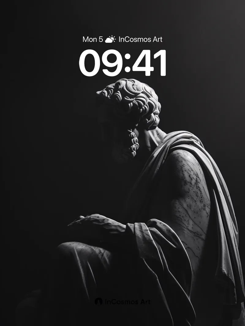 Shadowed Marble Wallpaper with Whispering Light