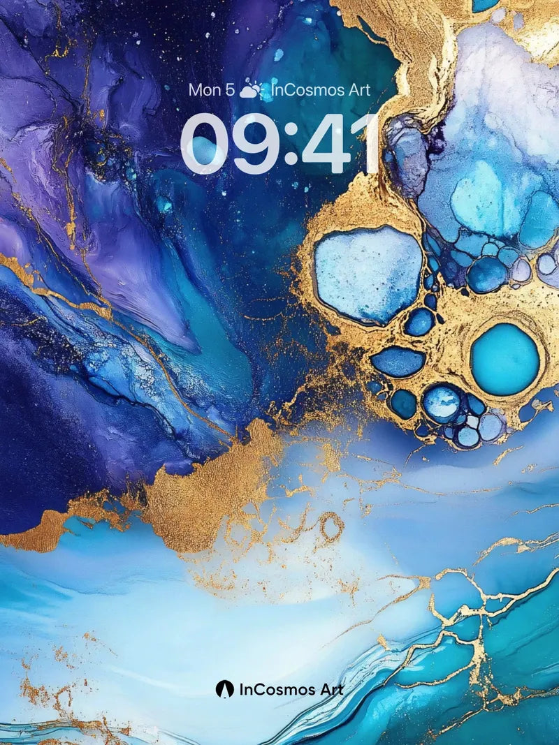 Luminous Abyss Wallpaper with Golden Veins