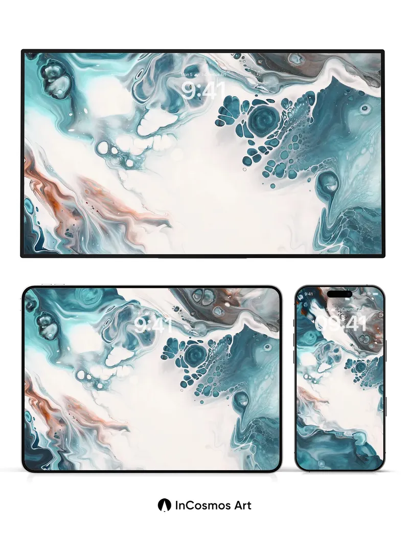 Oceanic Breath Wallpaper with Liquid Veins