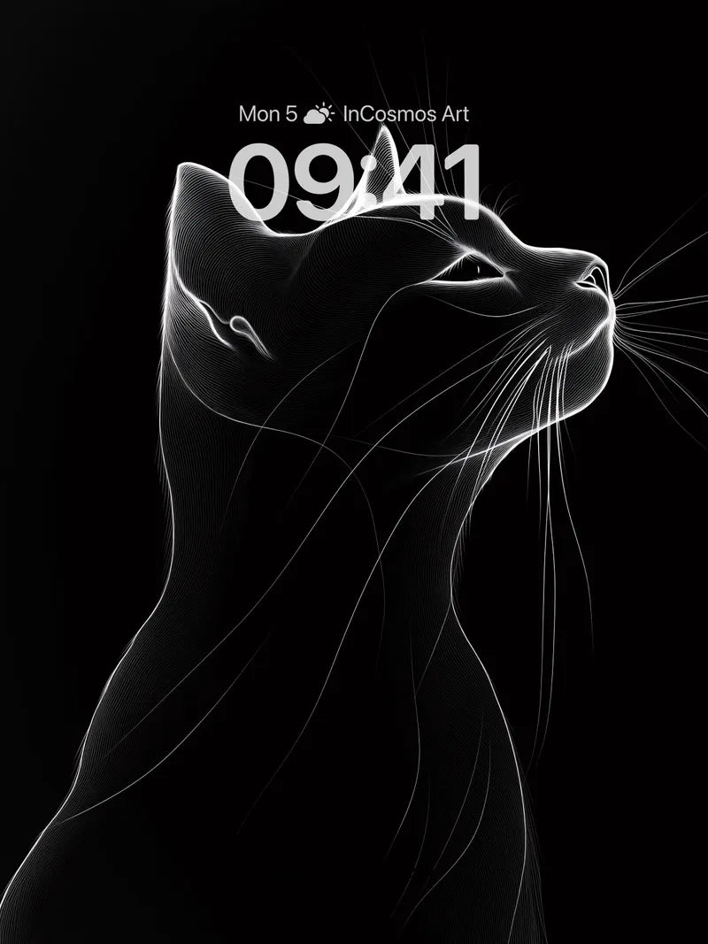 Silent Contour Wallpaper with Luminous Lines