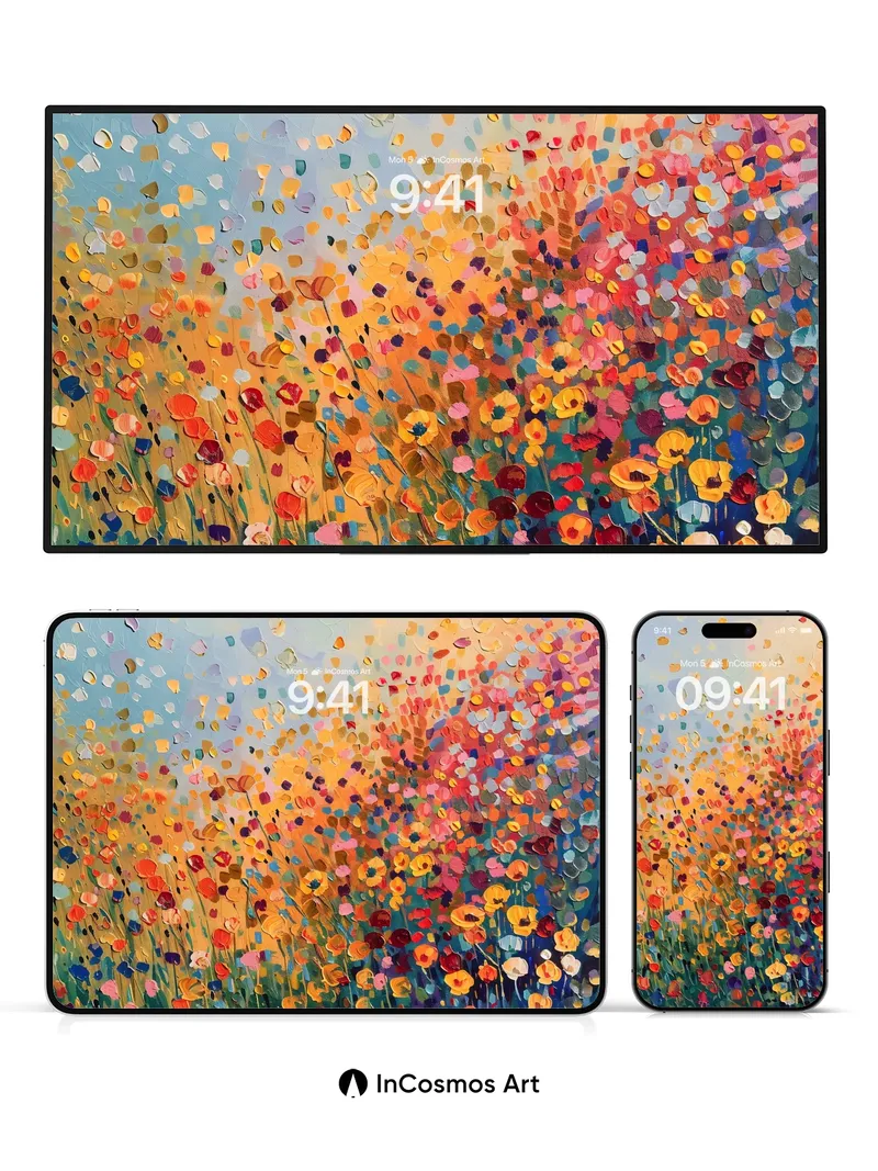 Radiant Field Wallpaper with Dappled Light