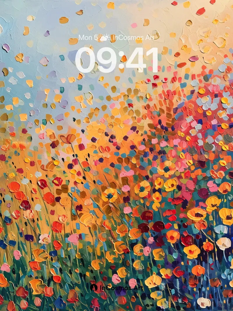 Radiant Field Wallpaper with Dappled Light