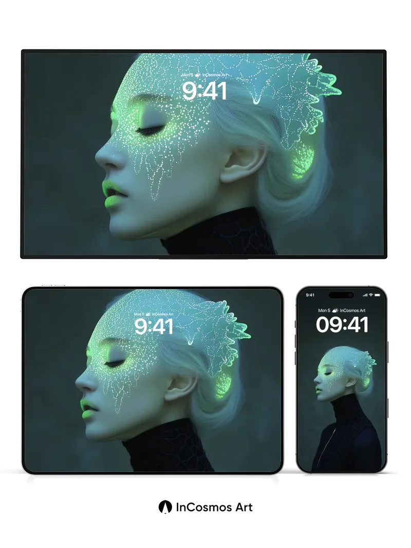 Luminous Fractal Wallpaper with Ethereal Glow