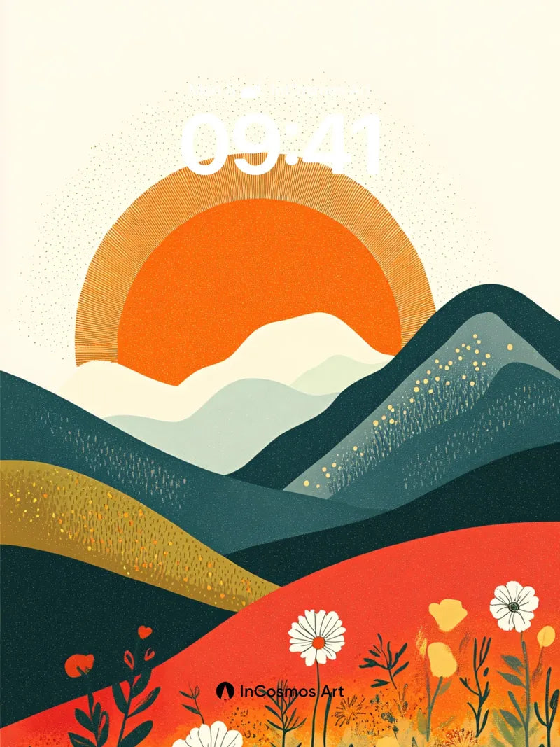 Sunset Hush Wallpaper with Mountain Whispers