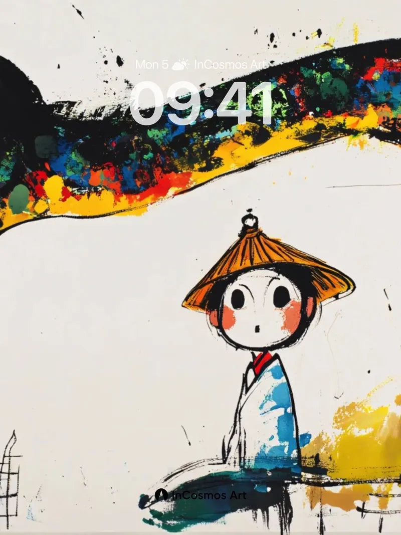 Whispering Rainbow Snake Wallpaper with Child's Gaze