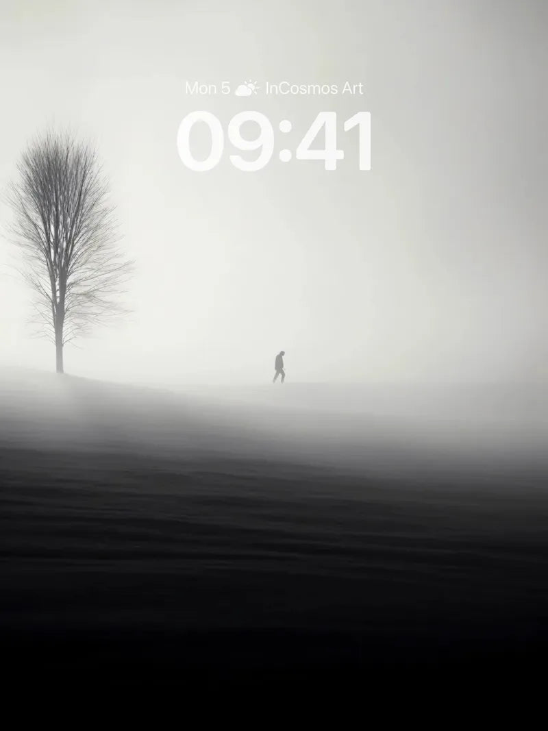 Solitary Fog Wallpaper with Whispering Tree