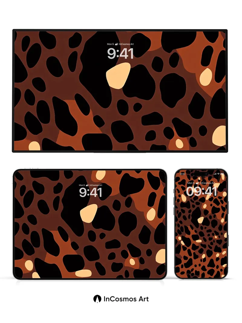 Wild Pulse Leopard Wallpaper with Amber Echoes