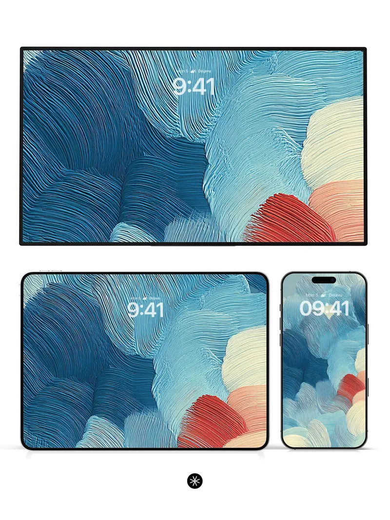 Fluid Serenity Abstract Wallpaper with Prismatic Hues