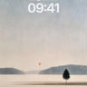 Solitary Tree Horizon Wallpaper in Misty Haze wallpaper for iPhone, iPad & Mac