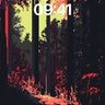 Crimson Whisper Wallpaper with Pixel Forest Path wallpaper for iPhone, iPad & Mac