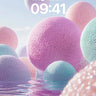 Floating Knit Spheres Wallpaper with Water Reflections wallpaper for iPhone, iPad & Mac