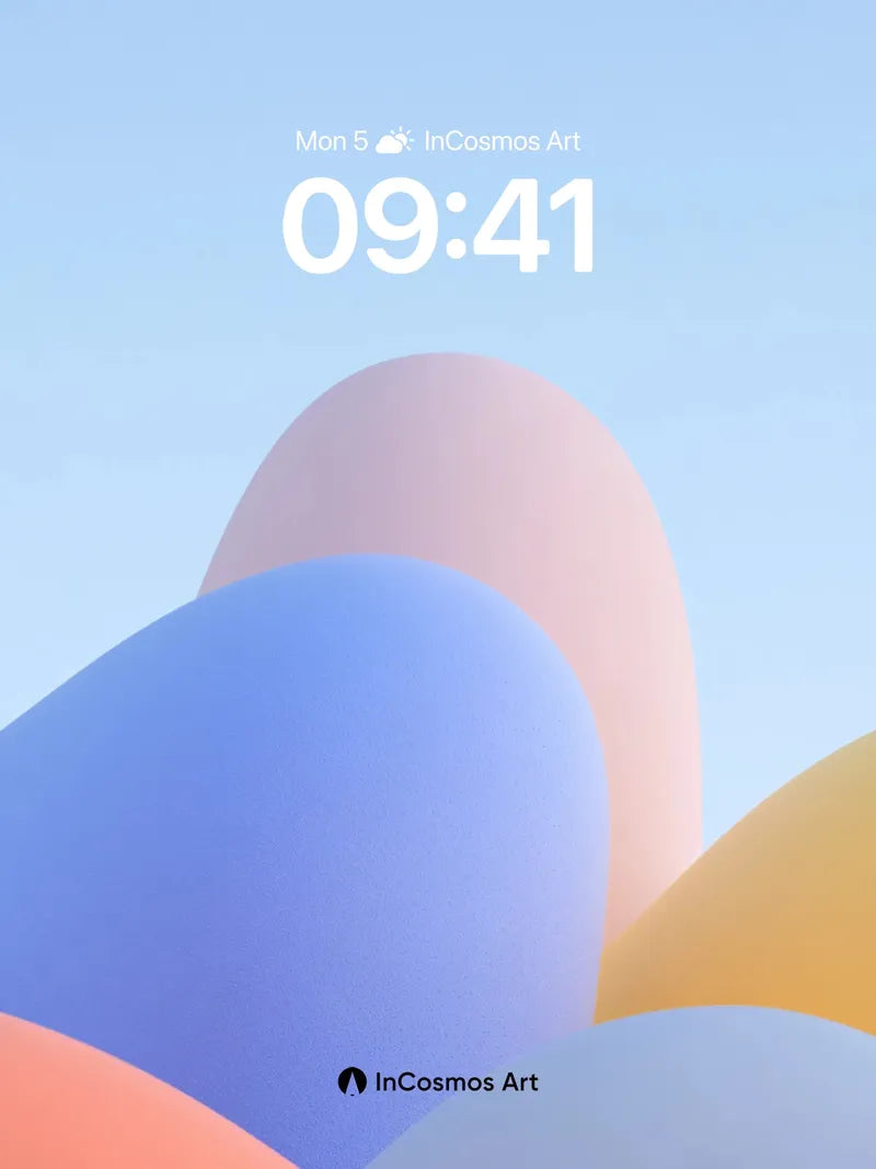 Serene Gradient Wallpaper with Floating Forms
