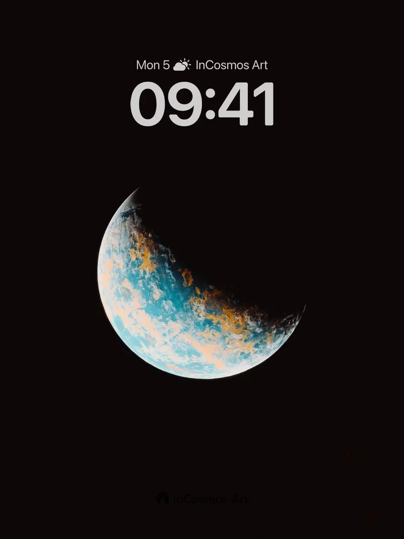 Crescent Earth Wallpaper with Cosmic Veil