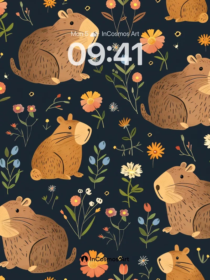 Whimsical Woodland Wallpaper with Floral Whispers wallpaper for iPhone, iPad & Mac