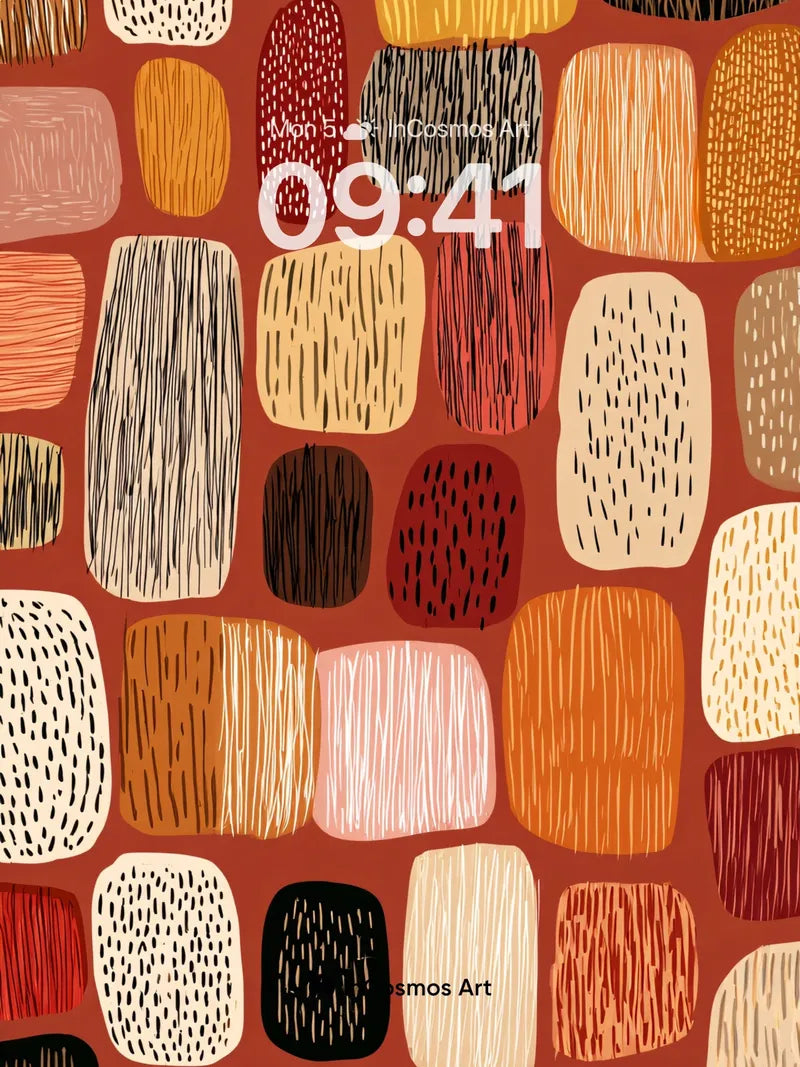 Earthy Pulse Wallpaper with Hand-Drawn Rhythms wallpaper for iPhone, iPad & Mac