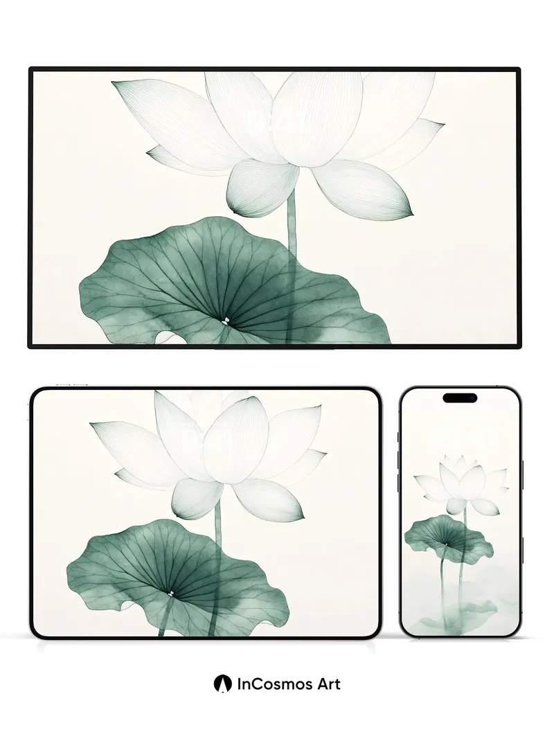 Serenity Lotus Wallpaper with Ethereal Veil