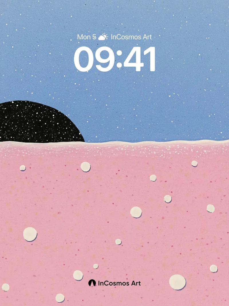 Soft Cosmic Hush Wallpaper with Floating Bubbles