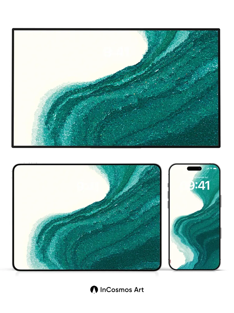 Emerald Current Wallpaper with Shimmering Depth