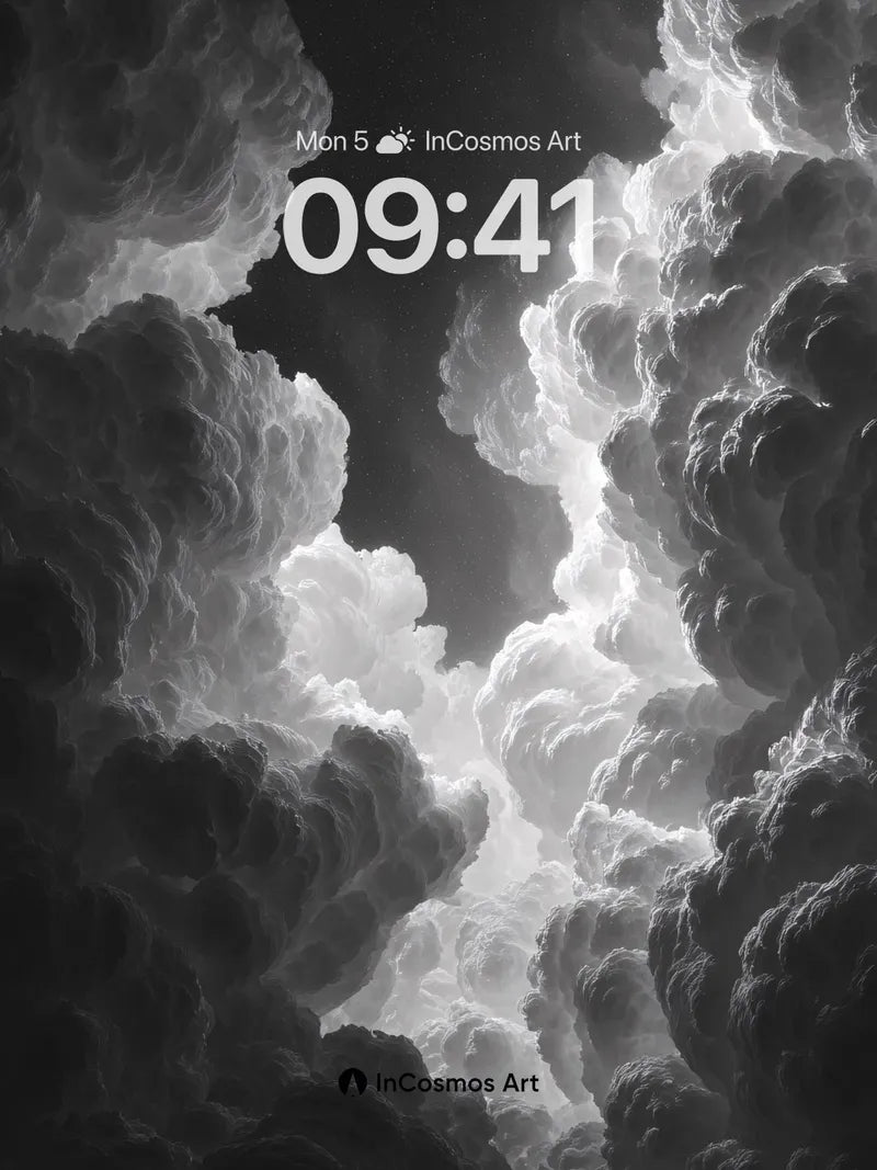 Monochrome Storm Wallpaper with Deep Contrast