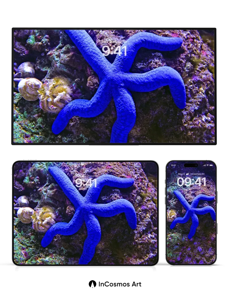 Electric Deep Wallpaper with Living Coral