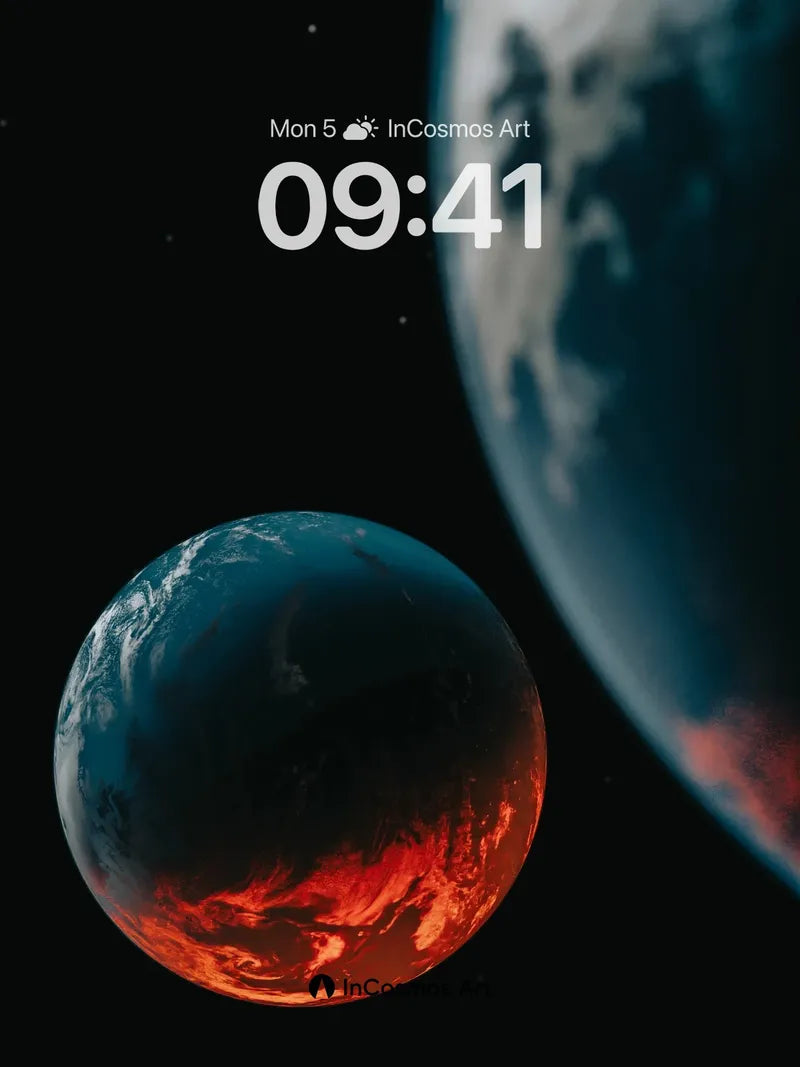 Crimson Eclipse Wallpaper with Celestial Depth wallpaper for iPhone, iPad & Mac
