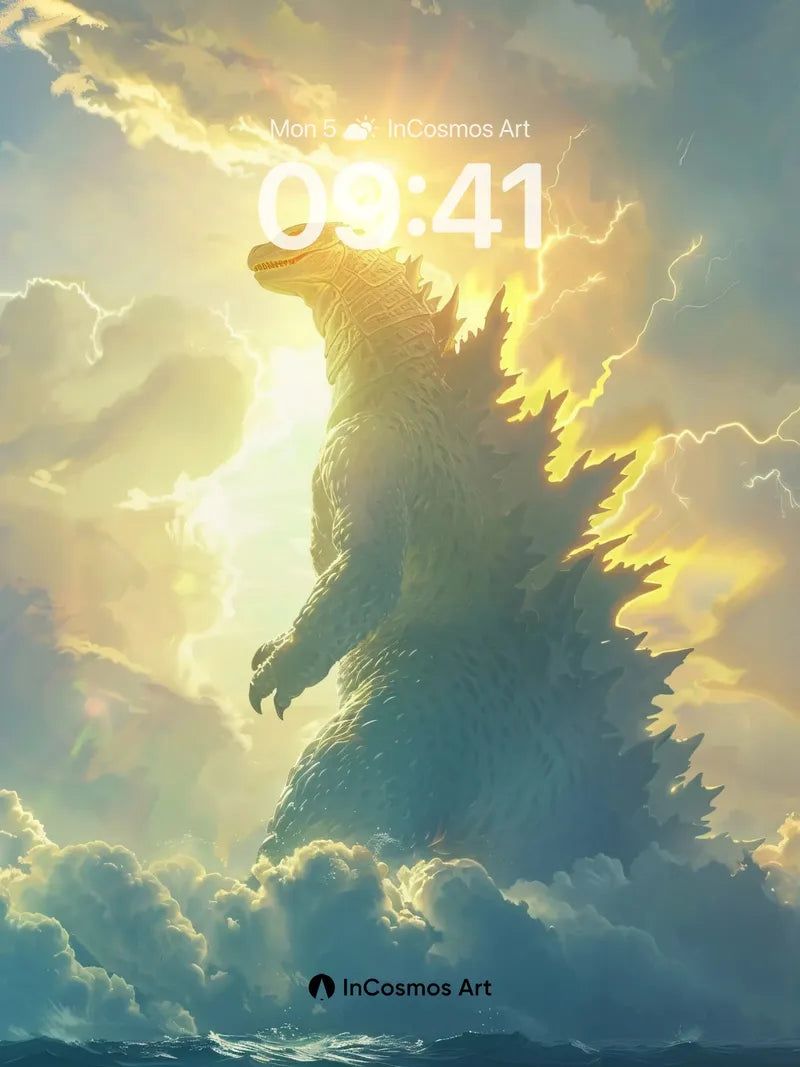 Sunlit Titan Wallpaper with Thunderous Sky