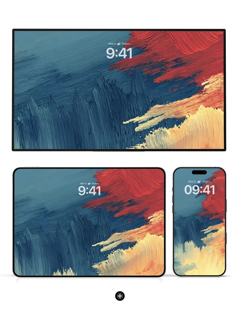 Dynamic Brushstroke Harmony Abstract Wallpaper