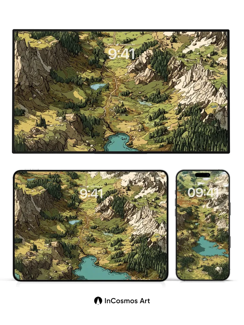 Serenity Valley Wallpaper with Whispering Peaks