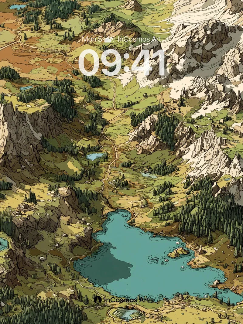 Serenity Valley Wallpaper with Whispering Peaks wallpaper for iPhone, iPad & Mac