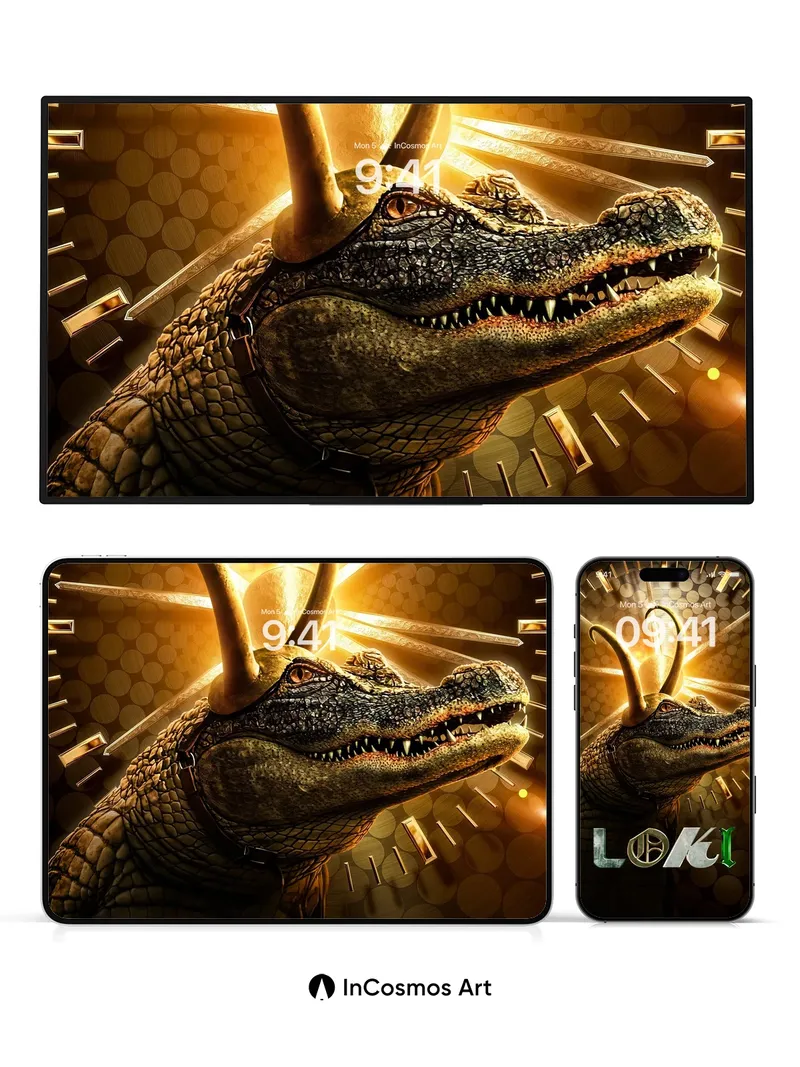 Golden Serpent Wallpaper with Clockwork Crown